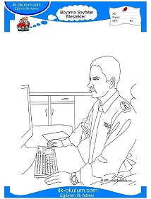 Çocuklar İçin Polis Boyama Sayfaları 